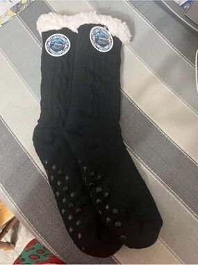 Cozy Black Sherpa-Lined Gripper Socks